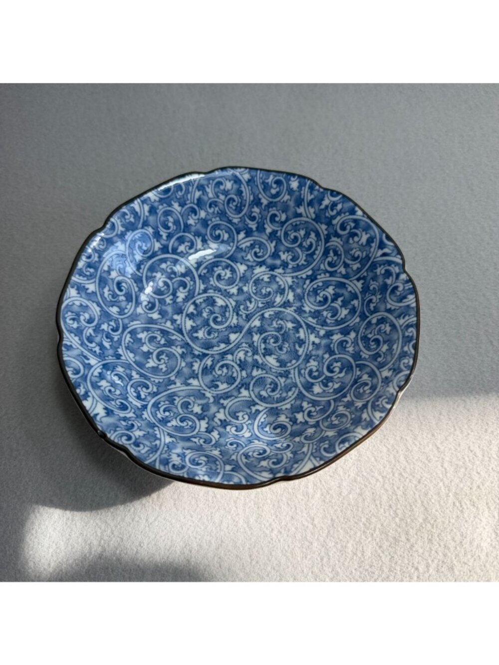 Vintage Takahashi Japanese Porcelain Plate With Blue Floral, Made in Japan - Picture 2 of 14